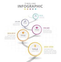 plantilla infográfica para negocios. Diagrama de línea de tiempo moderno de 5 pasos, infografía vectorial de presentación. vector