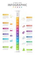 plantilla infográfica para negocios. calendario de diagrama de línea de tiempo moderno con gráfico de concesión, infografía de vector de presentación.