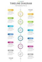 Infographic template for business. 12 Months modern Timeline diagram calendar, presentation vector infographic.