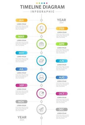 Infographic template for business. 12 Months modern Timeline diagram calendar, presentation vector infographic.