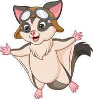 Cartoon sugar glider on white background vector