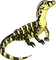 Cartoon varanus salvator on white background vector