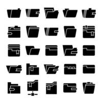 folder and archive icons set vector