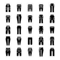 conjunto de iconos de pantalones de moda vector