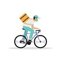 Delivery with a man on bike vector