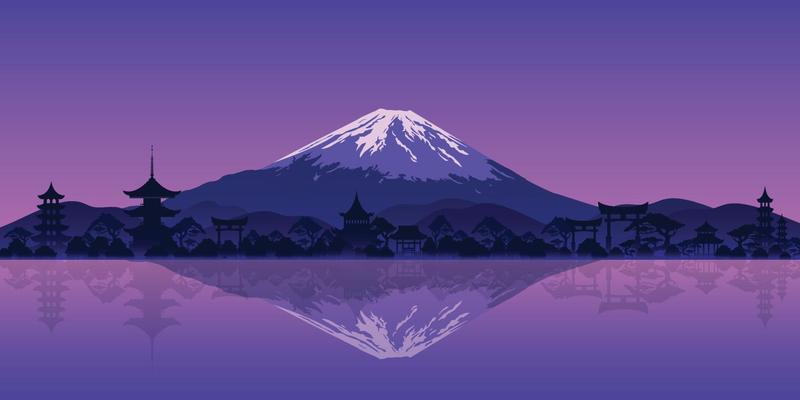 A beautiful landscape with a mountain as a silhouette