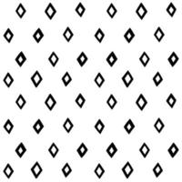 Doodle diamond rhombus vector pattern. Simple monochromatic abstract geometric seamless background with hand drawn shapes.