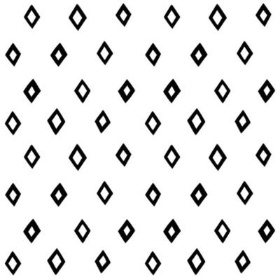 Doodle diamond rhombus vector pattern. Simple monochromatic abstract geometric seamless background with hand drawn shapes.