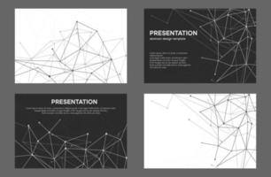 Black and white marketing point layout. Vector minimal slide design for corporate data.