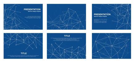 Blue presentation background. Slide template for technology marketing material vector