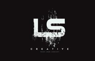 LS L S Grunge Brush Letter Logo Design in White Colors Vector Illustration.