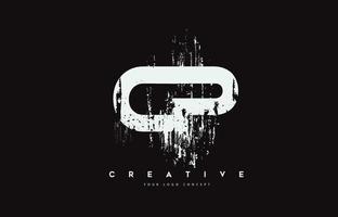 CP C P Grunge Brush Letter Logo Design in White Colors Vector Illustration.
