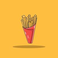 French Fries Cartoon Vector Icon Illustration