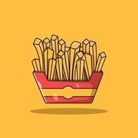French Fries Cartoon Vector Icon Illustration