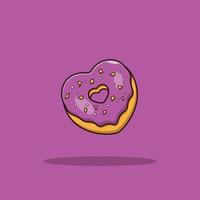Donut Cartoon Vector Icon Illustration