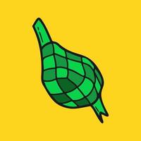 ketupat. ilustración de vector de comida de bola de masa de arroz