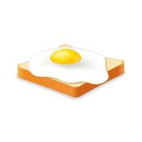 Sandwich from fresh bread with fried egg Illustration of fast food meal