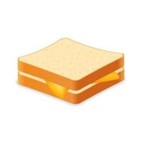 Sandwich from fresh bread and cheese Illustration of fast food meal vector