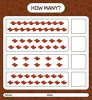 How many counting game with dates fruit. worksheet for preschool kids, kids activity sheet, printable worksheet vector
