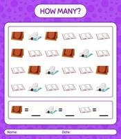 How many counting game with ramadan icon. worksheet for preschool kids, kids activity sheet, printable worksheet vector