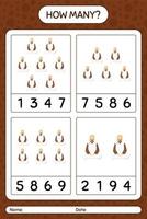 How many counting game with Arabian. worksheet for preschool kids, kids activity sheet, printable worksheet vector