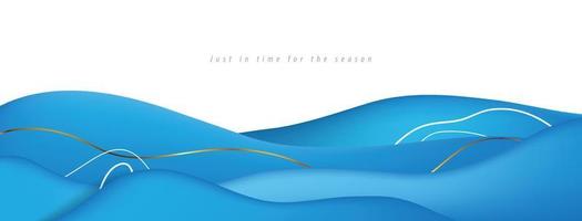 Blue wave abstract background layout banner vector