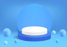 Ball with cylinder shape and blue scene for showing product vector