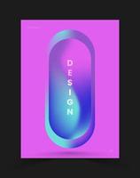 Modern poster template with gradient dynamic long circle shape on pink background vector