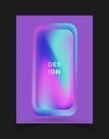 Modern poster template with gradient dynamic rectangle shape on purple background vector