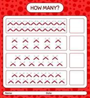 How many counting game with spoon and fork. worksheet for preschool kids, kids activity sheet, printable worksheet vector