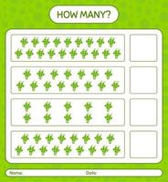 How many counting game with ketupat. worksheet for preschool kids, kids activity sheet, printable worksheet vector