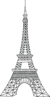 Romantic Paris Eiffel Tower Doodle Style