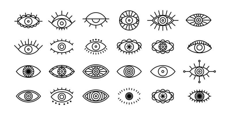 Free Vector  Hand drawn evil eye icons