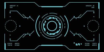 HUD futuristic display with detail. sci-fi monitor screen. Vector illustration for modern background. High technology user interface.