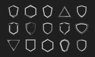 3D badge with shadow and outline. shield esport in blank template. set of shield badge for esport logo. vector
