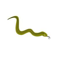 snake in flat hand drawn style. wild west, desert. vector illustration isolated on white background