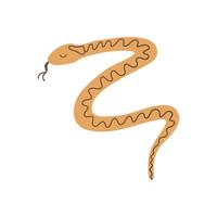 serpiente en estilo plano dibujado a mano. salvaje oeste, desierto. ilustración vectorial aislado sobre fondo blanco vector