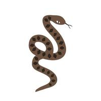 serpiente en estilo plano dibujado a mano. salvaje oeste, desierto. ilustración vectorial aislado sobre fondo blanco vector