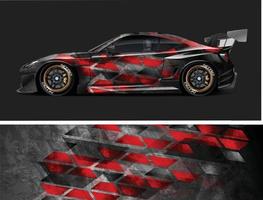Racing car wrap grunge stripe racing for Vehicle wrap design vector