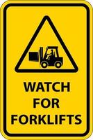 Watch Forklifts Floor Sign On White Background