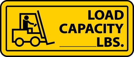 Forklift Load Capacity Label Sign On White Background vector