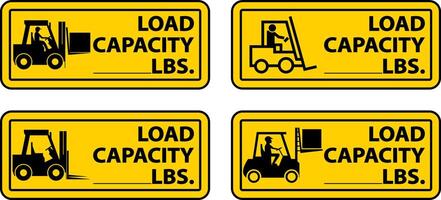 Forklift Load Capacity Label Sign On White Background vector