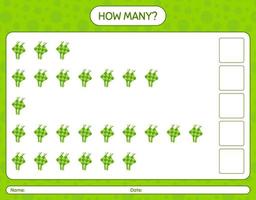 How many counting game with ketupat. worksheet for preschool kids, kids activity sheet, printable worksheet vector