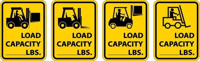 Forklift Load Capacity Label Sign On White Background vector