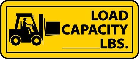 Forklift Load Capacity Label Sign On White Background vector