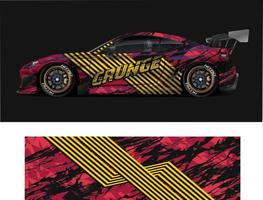 Racing Car Wrap Livery grunge Design vector