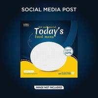Today's food menu social media post banner vector