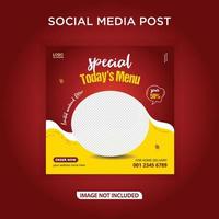 Special food menu banner social media post vector