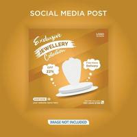 Exclusive jewellery web banner social media post vector