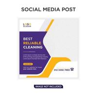 mejor servicio de limpieza del hogar banner y publicación en redes sociales vector